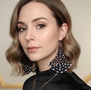 Openwork wooden earrings, super lightweight and easy to wear, boho chic 6.6 cm.